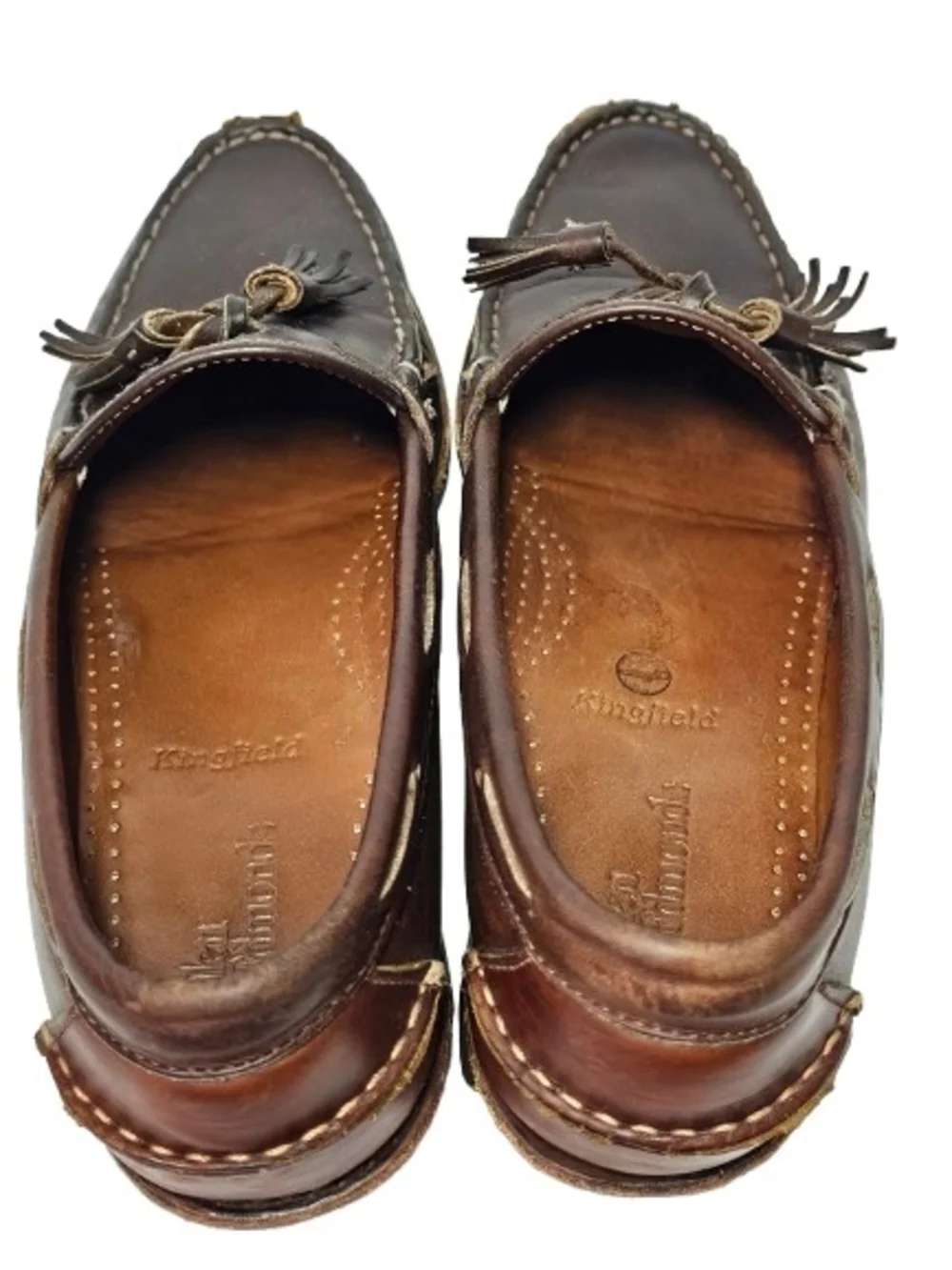 Vtg Allen Edmonds Kingsfield brown Leather slip-on loafers tassels Mens 8D Shoes